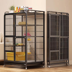 QJXX multi-tier cat cage top door play area for interactive feline fun