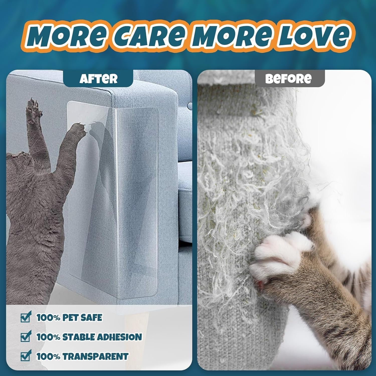 Qlyxang Cat-claws guard on sofa illustrates practical use against claws and shredding