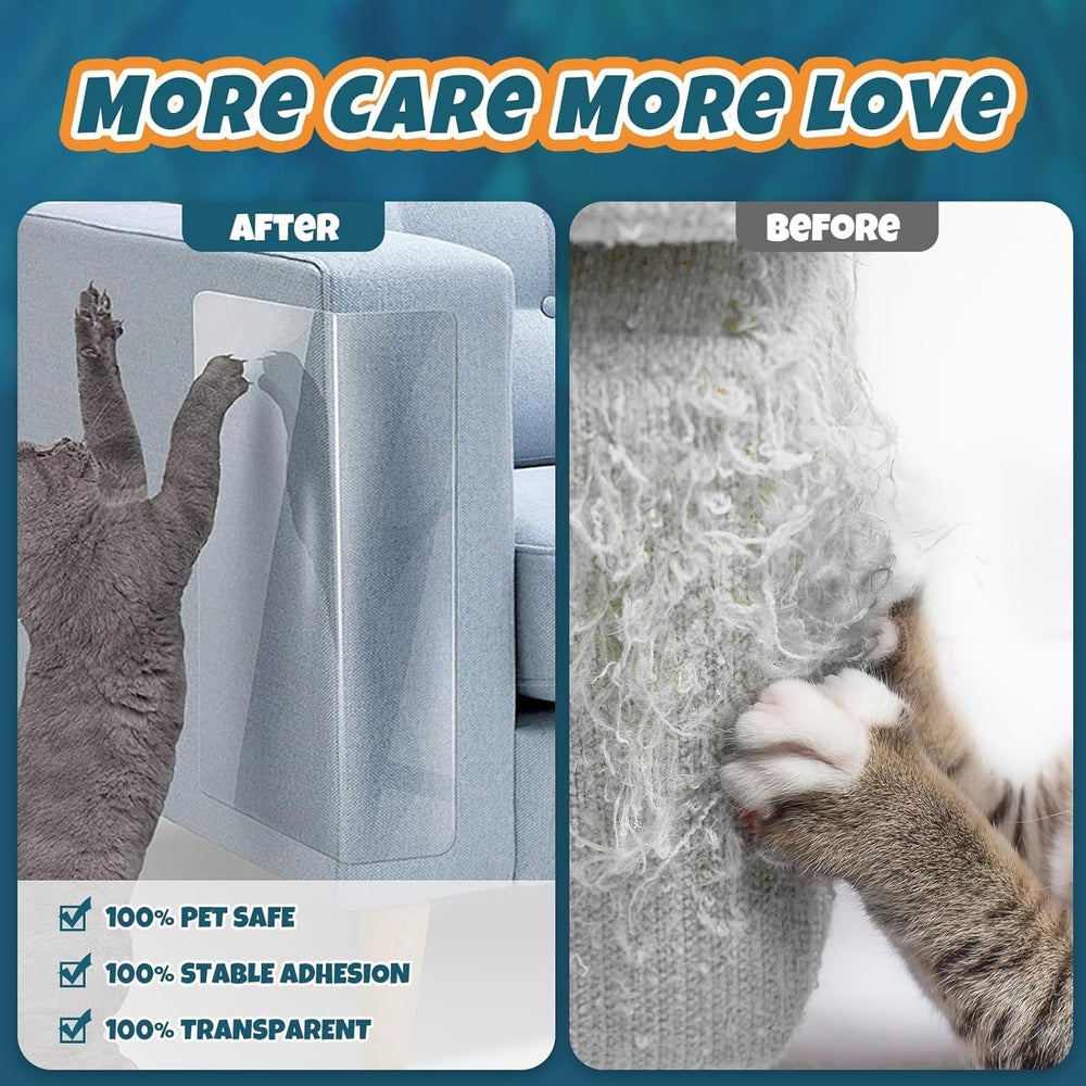 Qlyxang Cat-claws guard on sofa illustrates practical use against claws and shredding