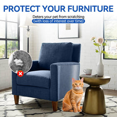Qlyxang Clear adhesive couch protector closeup demonstrates residue-free adhesion on fabric