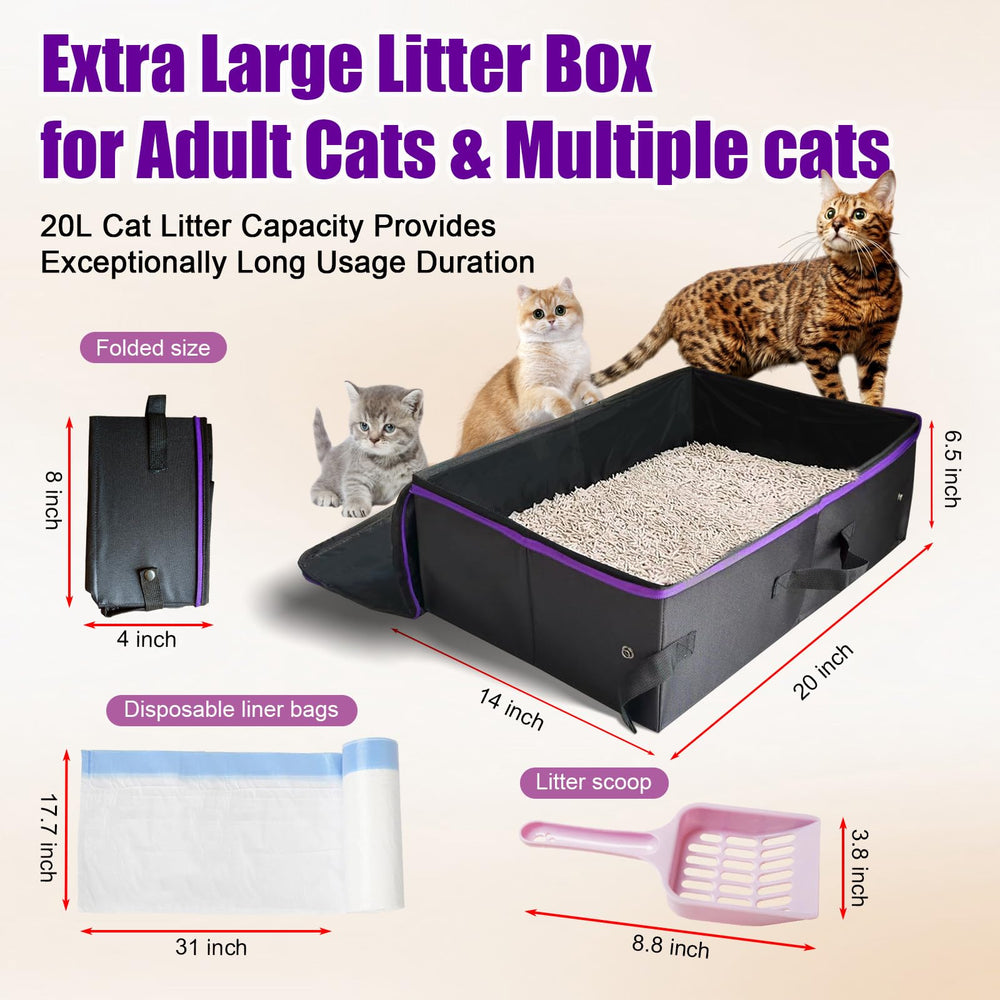 QmLoinDetail foldable travel litter box shown for easy compact storage