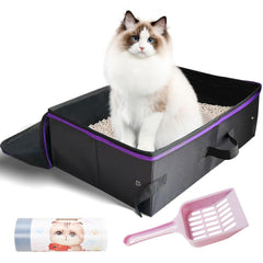 QmLoinDetail large foldable cat litter box for multi-cat homes on the go