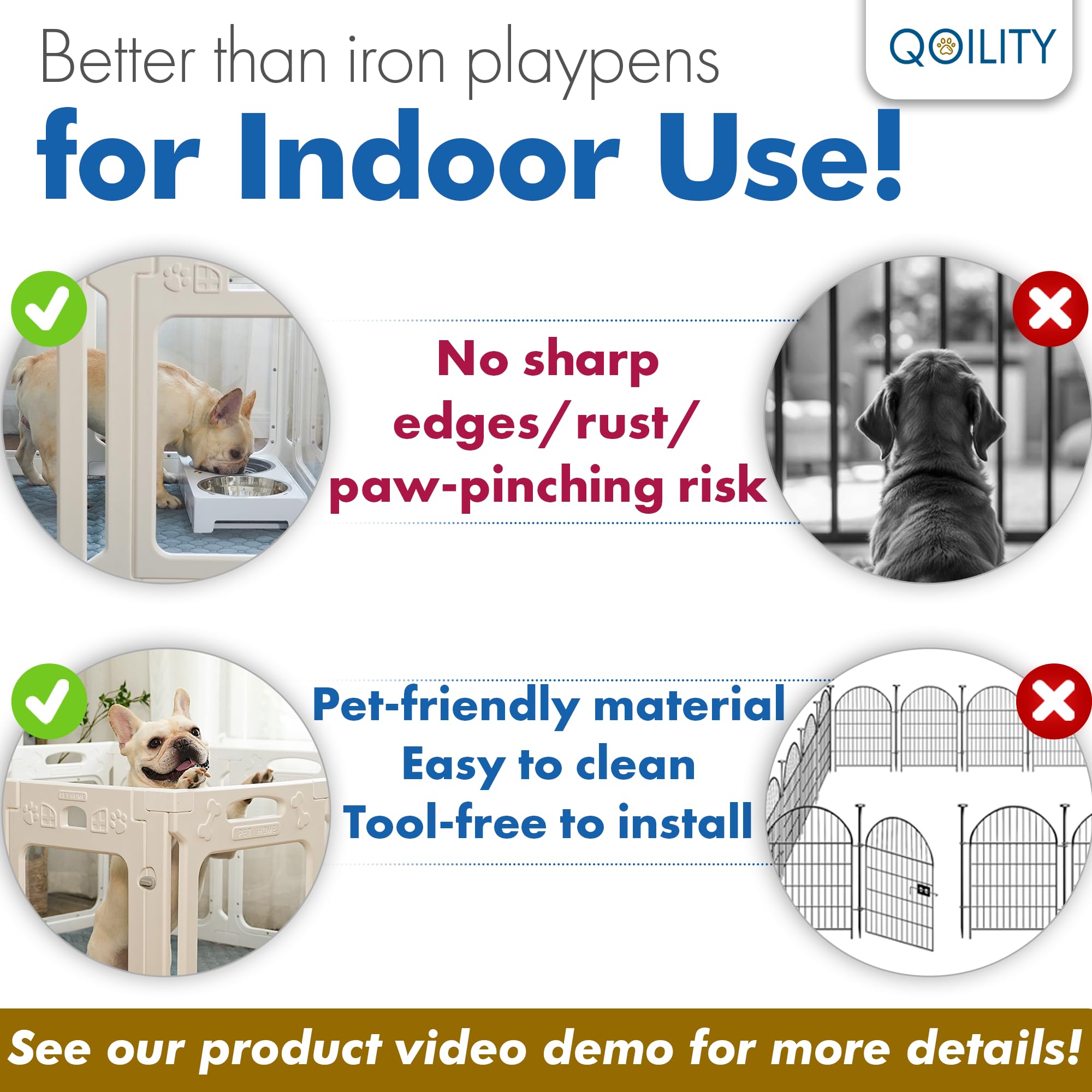 Qoility sturdy 10-panel setup with door for versatile room fit