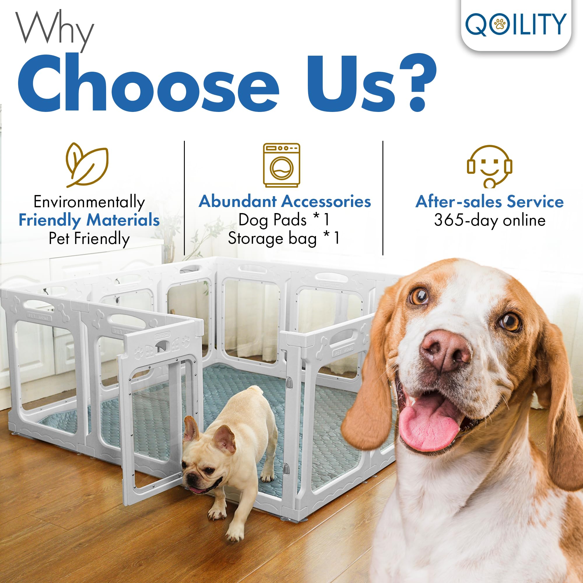 Qoility white acrylic finish blends with decor and enhances visibility