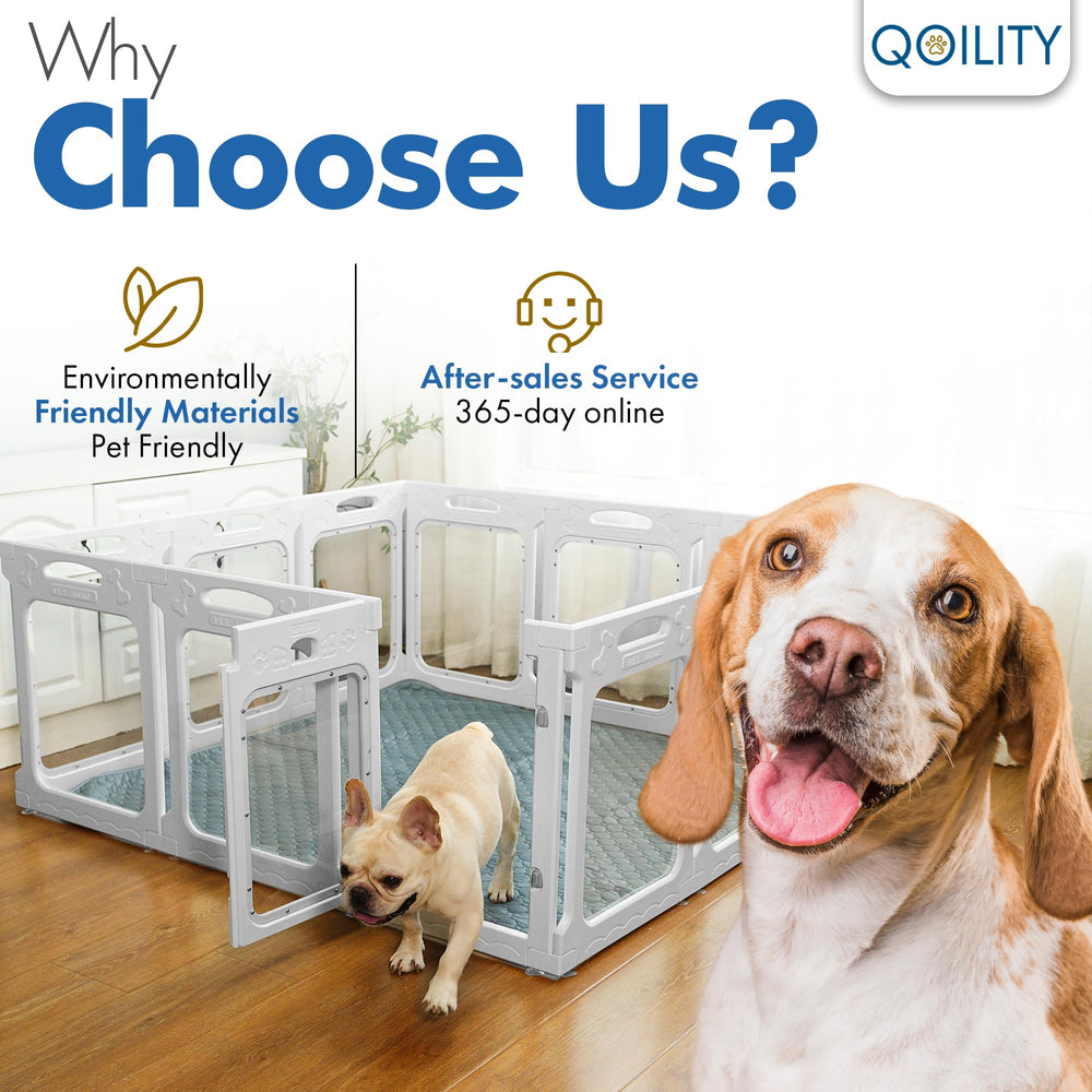 Qoility easy-clean dog playpen - washable panels for quick maintenance