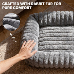 QOKO anti-slip bottom pet bed on wood floor for secure stability