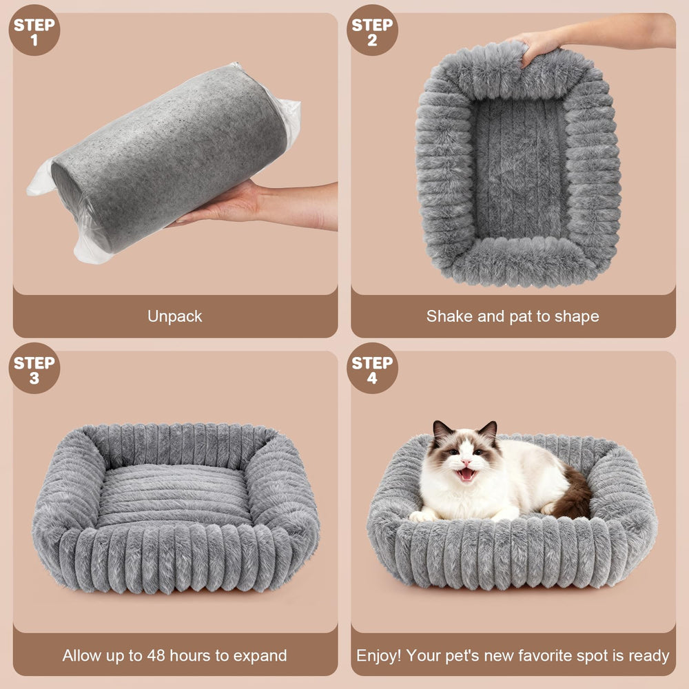 QOKO bed in use with a sleepy cat—cozy nesting space for indoors