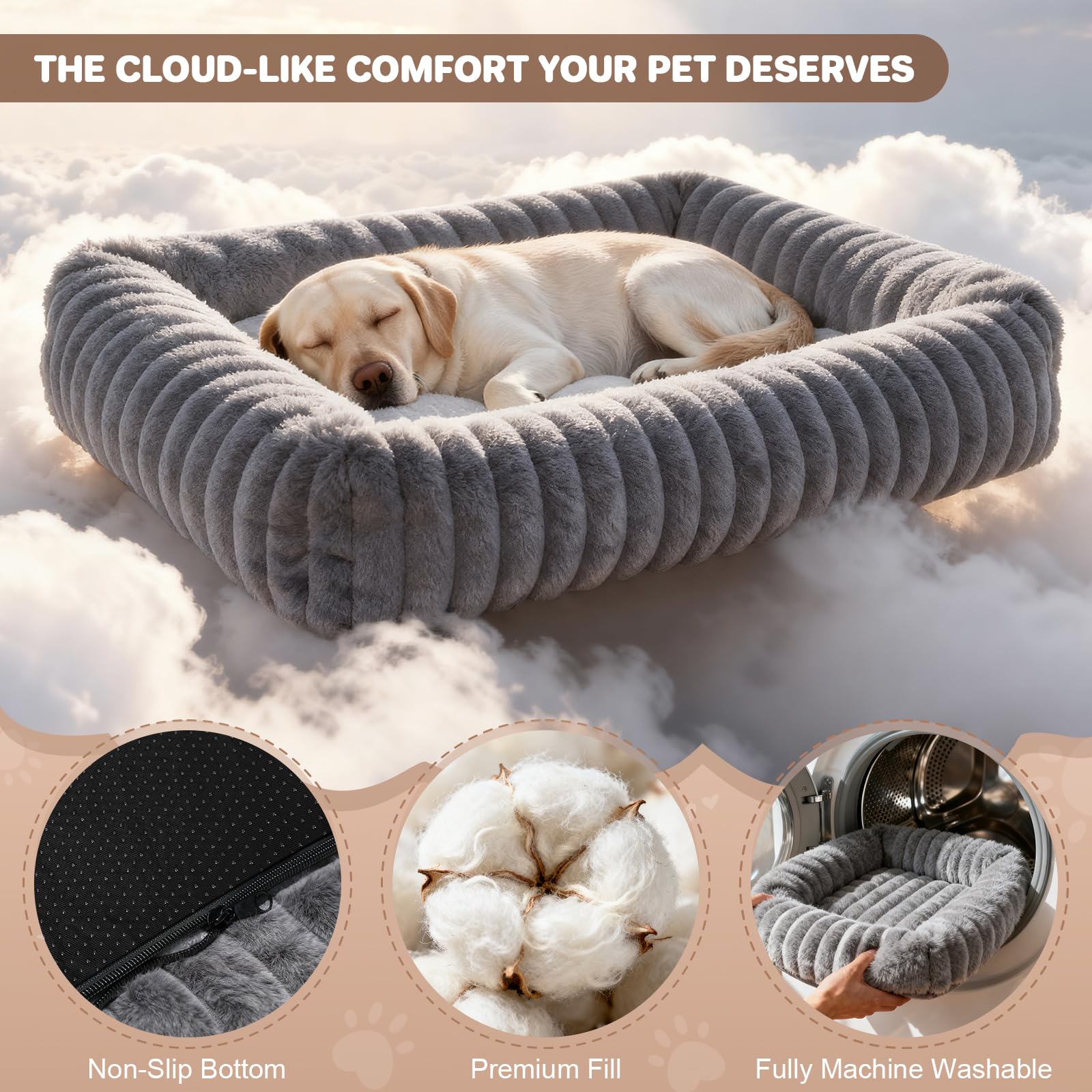 QOKO dog bed removable cover for easy washing and quick refresh.