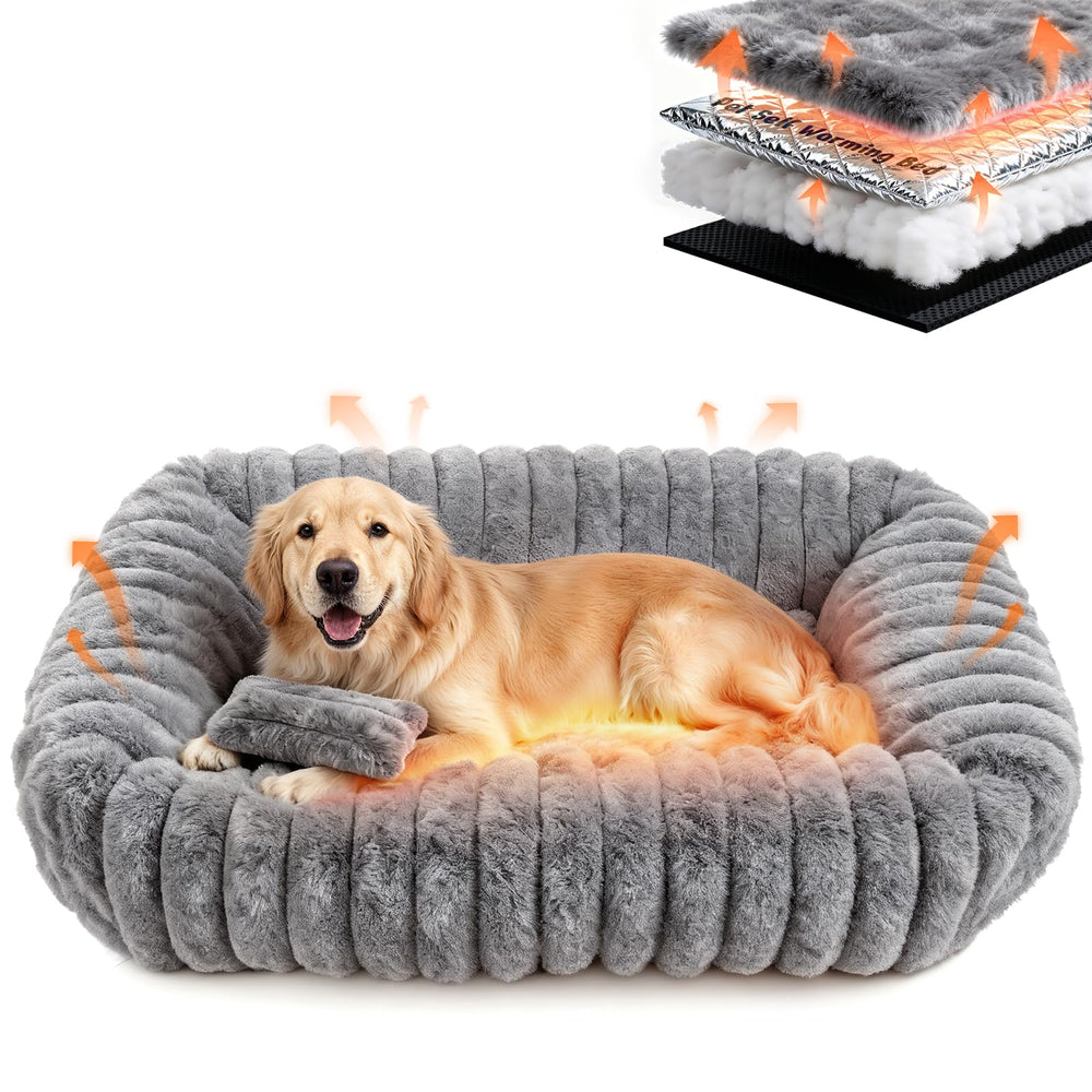 QOKO dog bed self-warming layer provides cozy warmth without electricity.