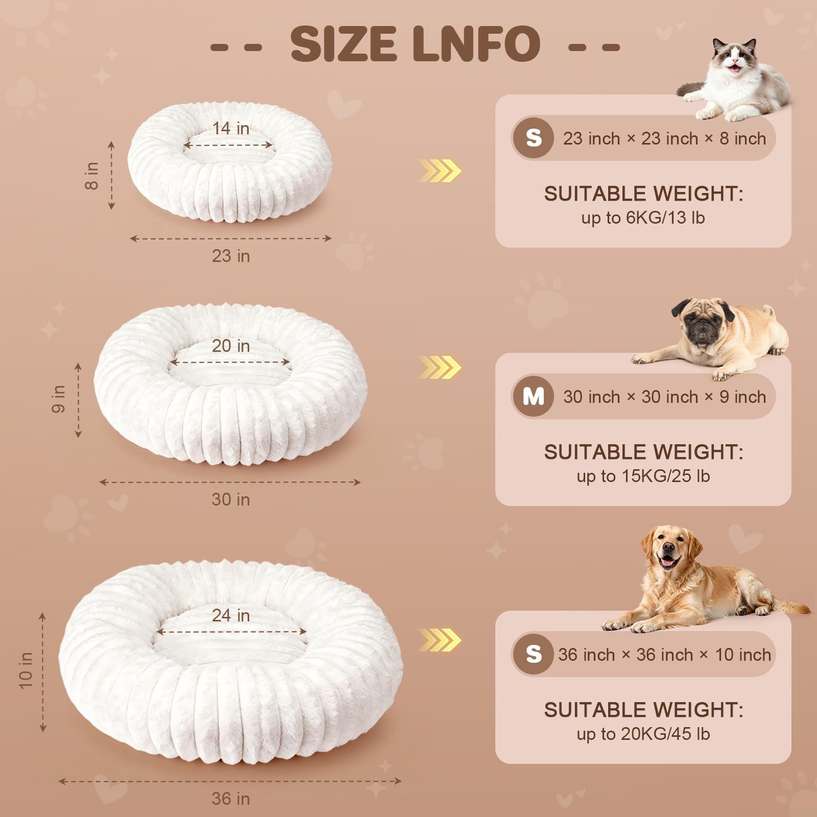 QOKO egg-tart shape bed medium fits small to medium dogs