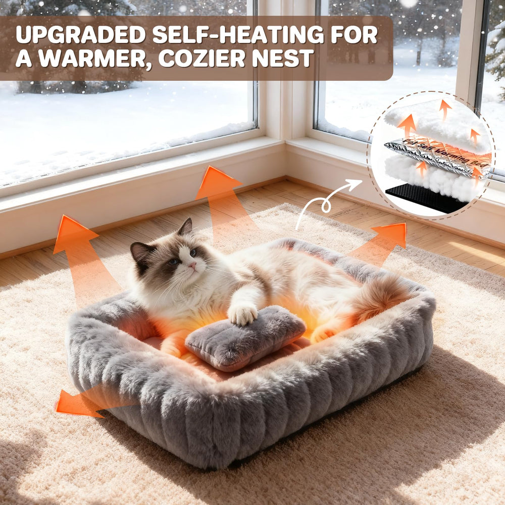 QOKO plush rabbit fur bed closeup—soft cloud-like comfort for naps