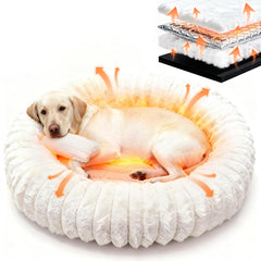 QOKO Self-Warming Bed donut, lateral view; cozy support for large dogs.