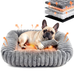 QOKO self-warming dog bed closeup showing energy-free warmth