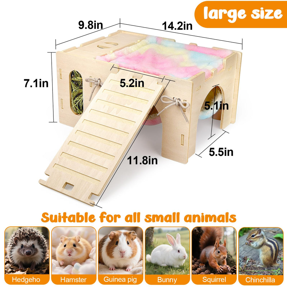 Qorviana guinea pig hay feeder with inside and outside access for flexible feeding.