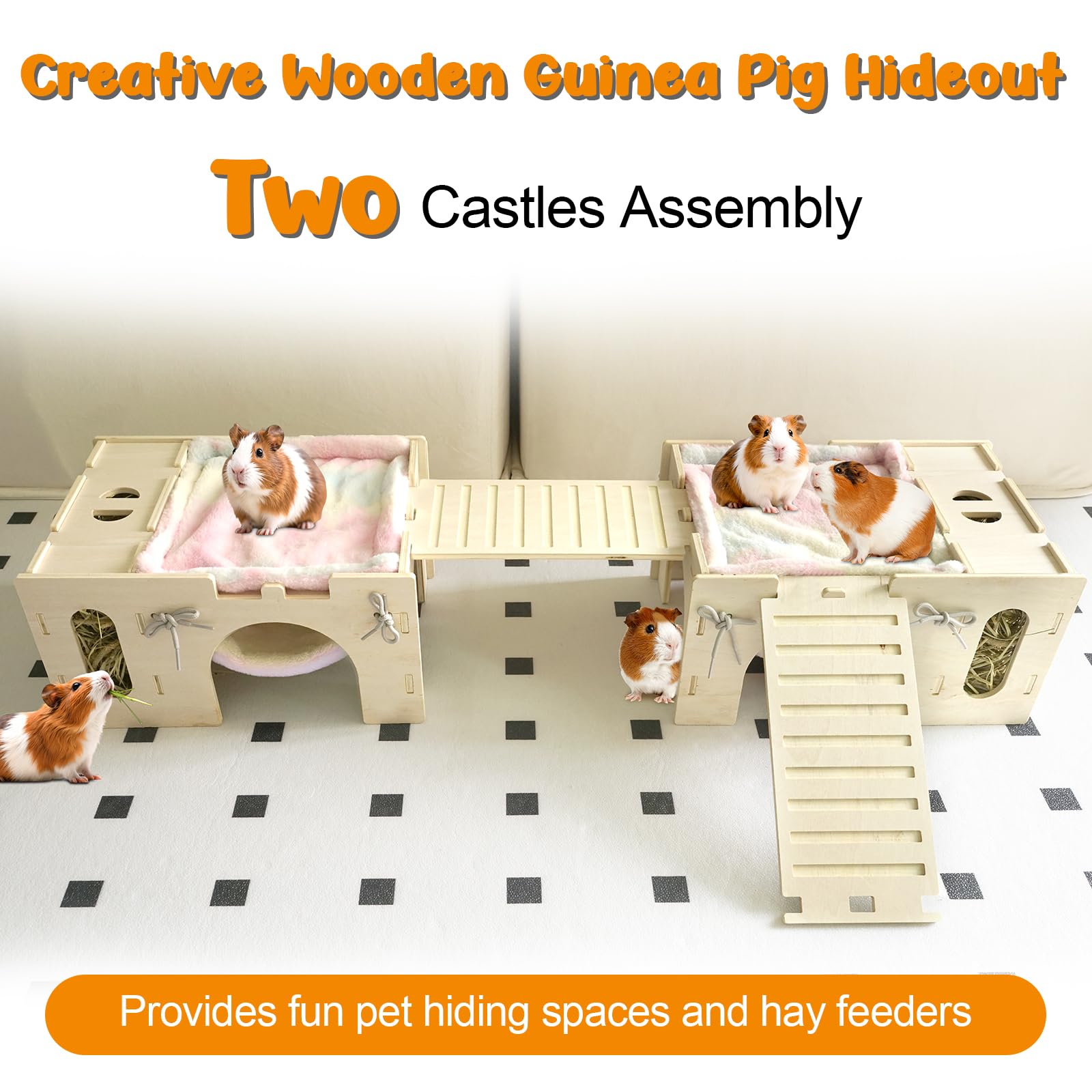 Qorviana guinea pig ramp with non-slip stairs encourages exploration.