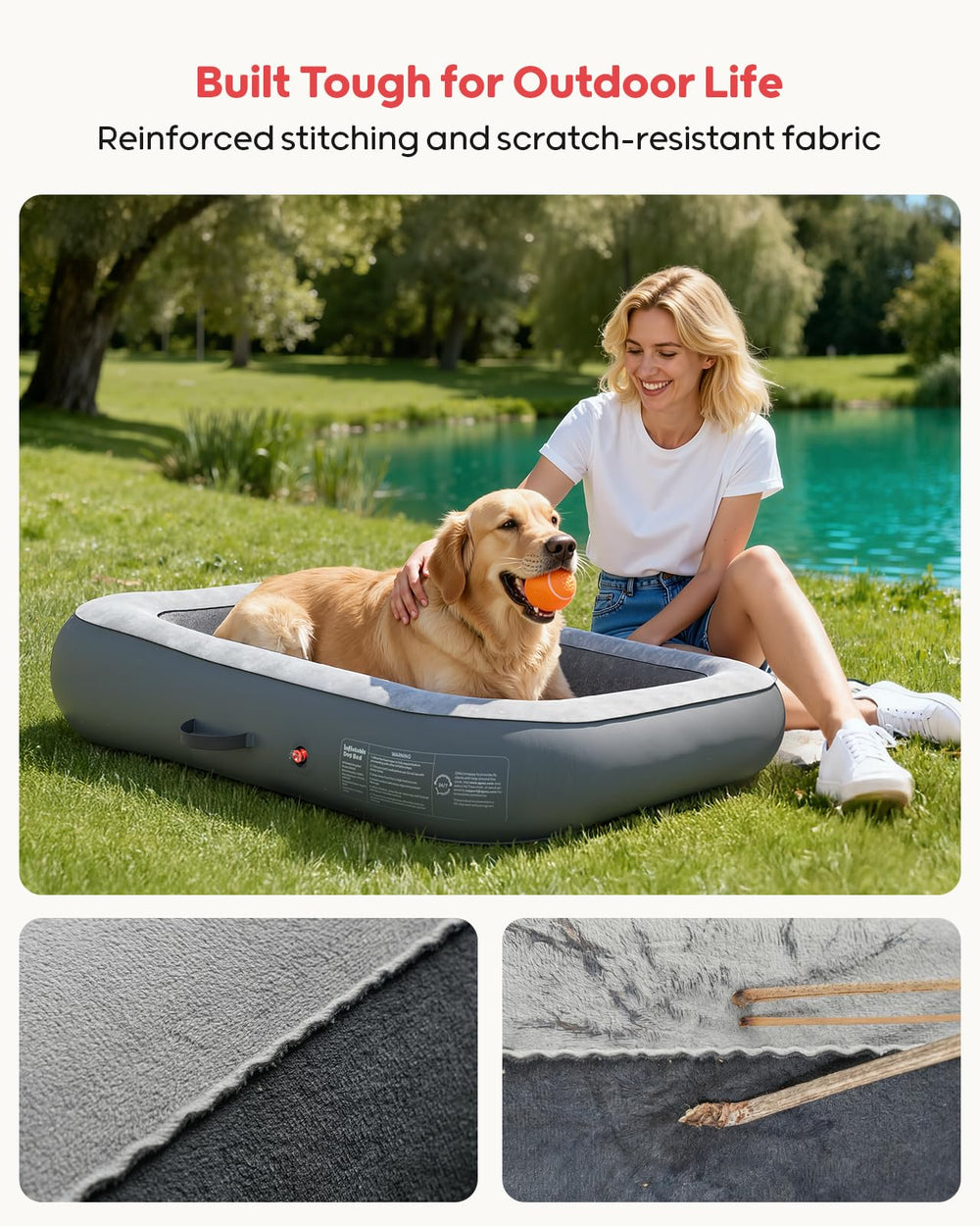 QPAU medium size dog bed (36x25) fits many breeds.