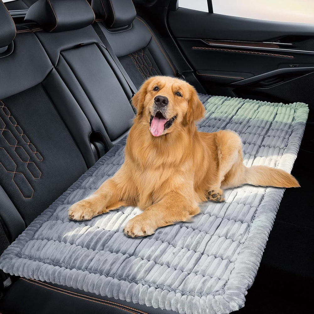 QPK backseat dog bed mat with soft flannel surface delivering cozy comfort on rides.