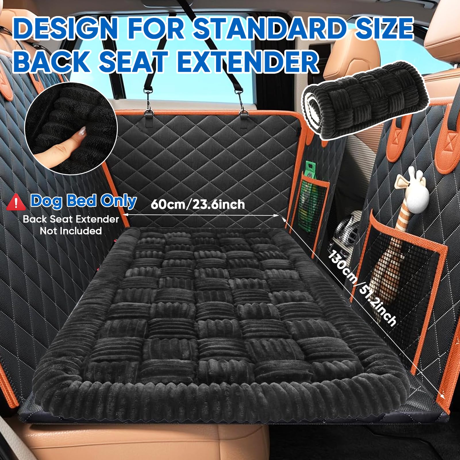 QPK Dog Car Bed travel-friendly design folds for storage and on-the-go trips