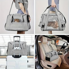 QQLe pet carrier dimensions 15 x 9 x 9 inches ensure a comfortable small-pet fit.