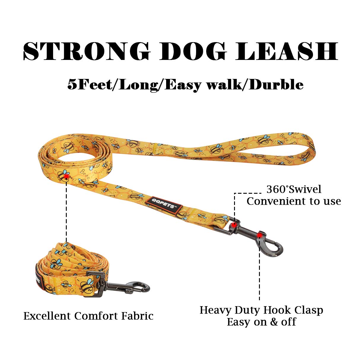 QQPETS diseño con patrón llamativo para paseos con estilo.