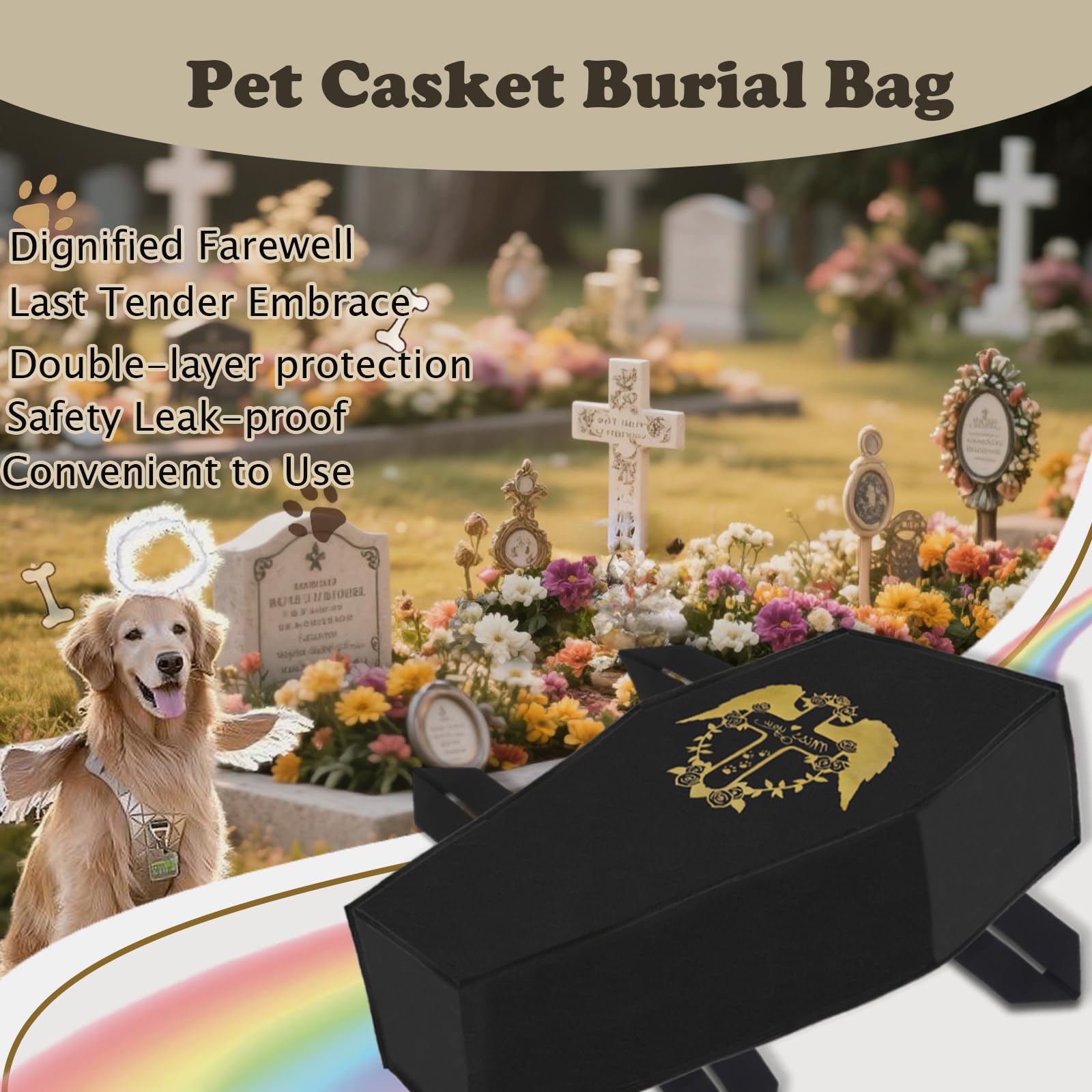 QQW Pet Casket easy-seal design shows quick setup for a respectful farewell.