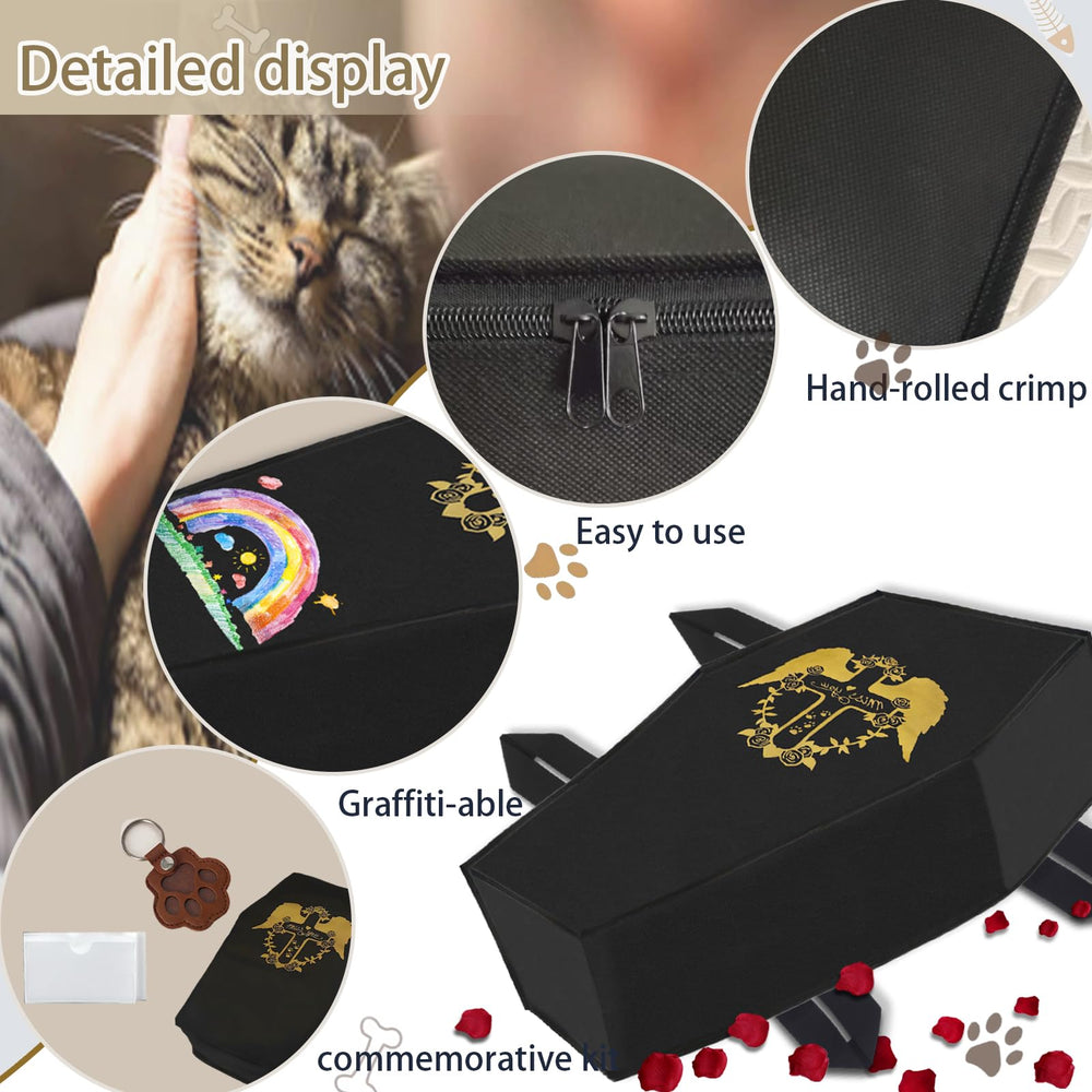 QQW Pet Casket multi-size compatibility demonstrates versatility for dogs, cats, and other pets.