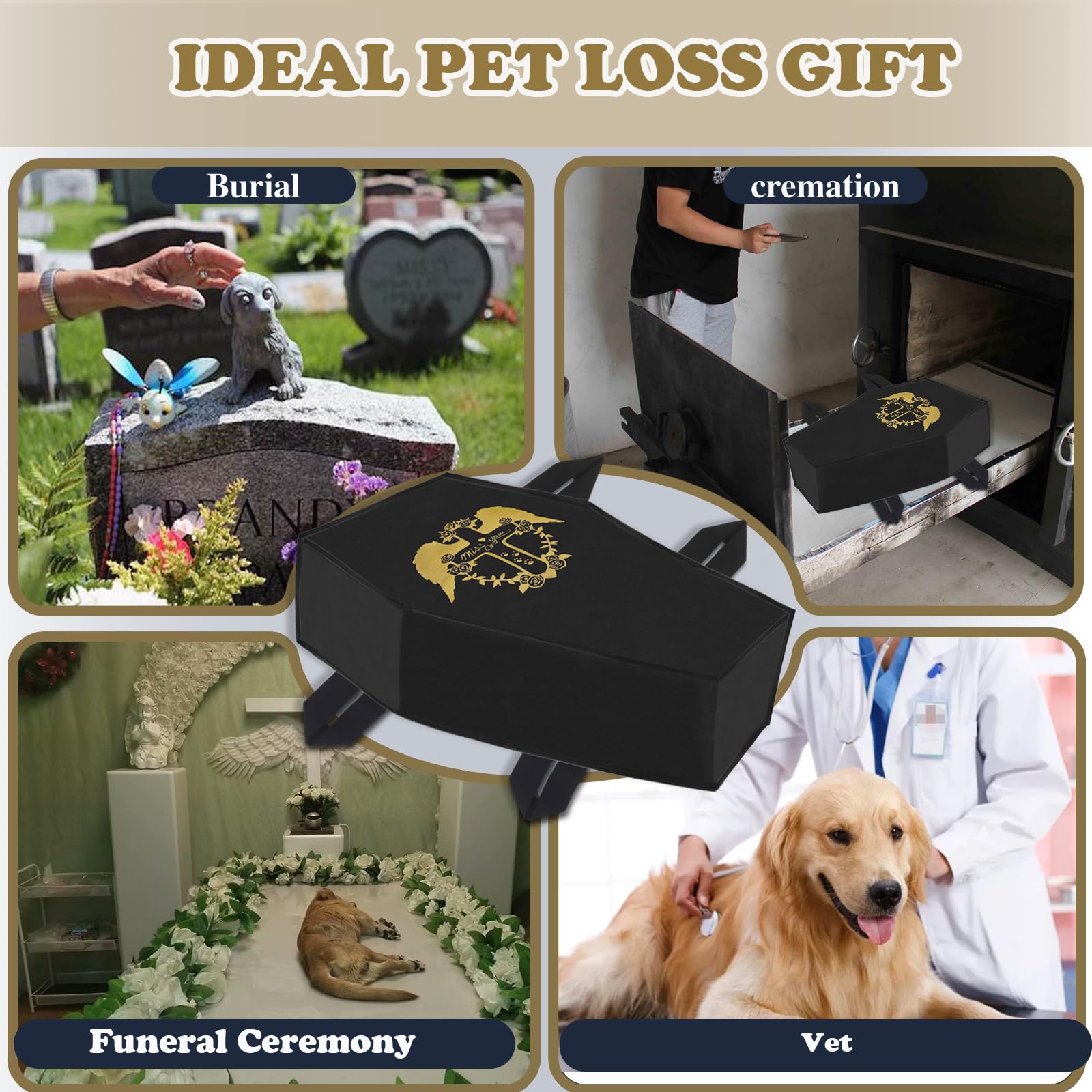 QQW Pet Casket packaging and storage closeup shows simple ordering and safe keeping.