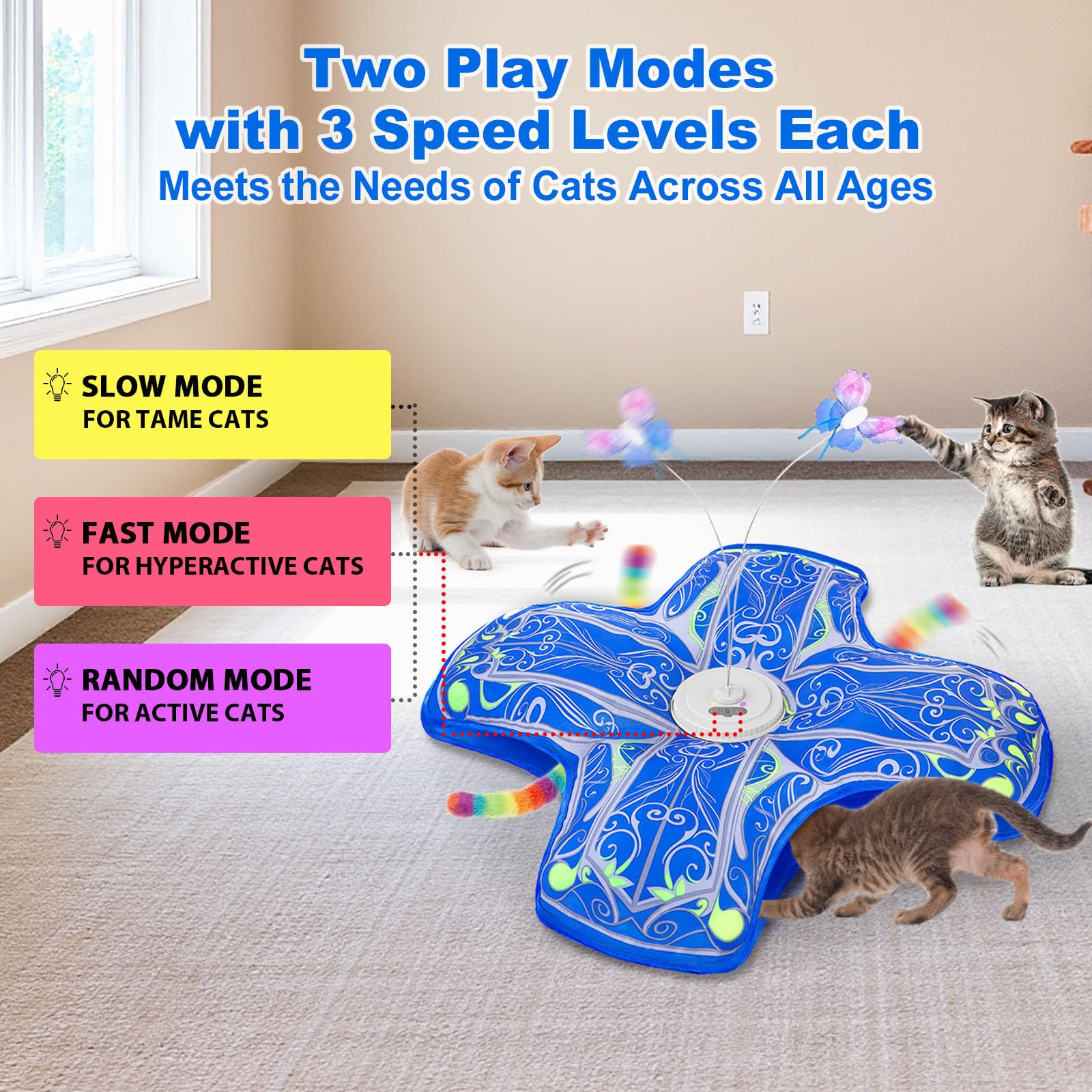 Qraxond touch sensor activation demonstrates cats starting play with a tap.