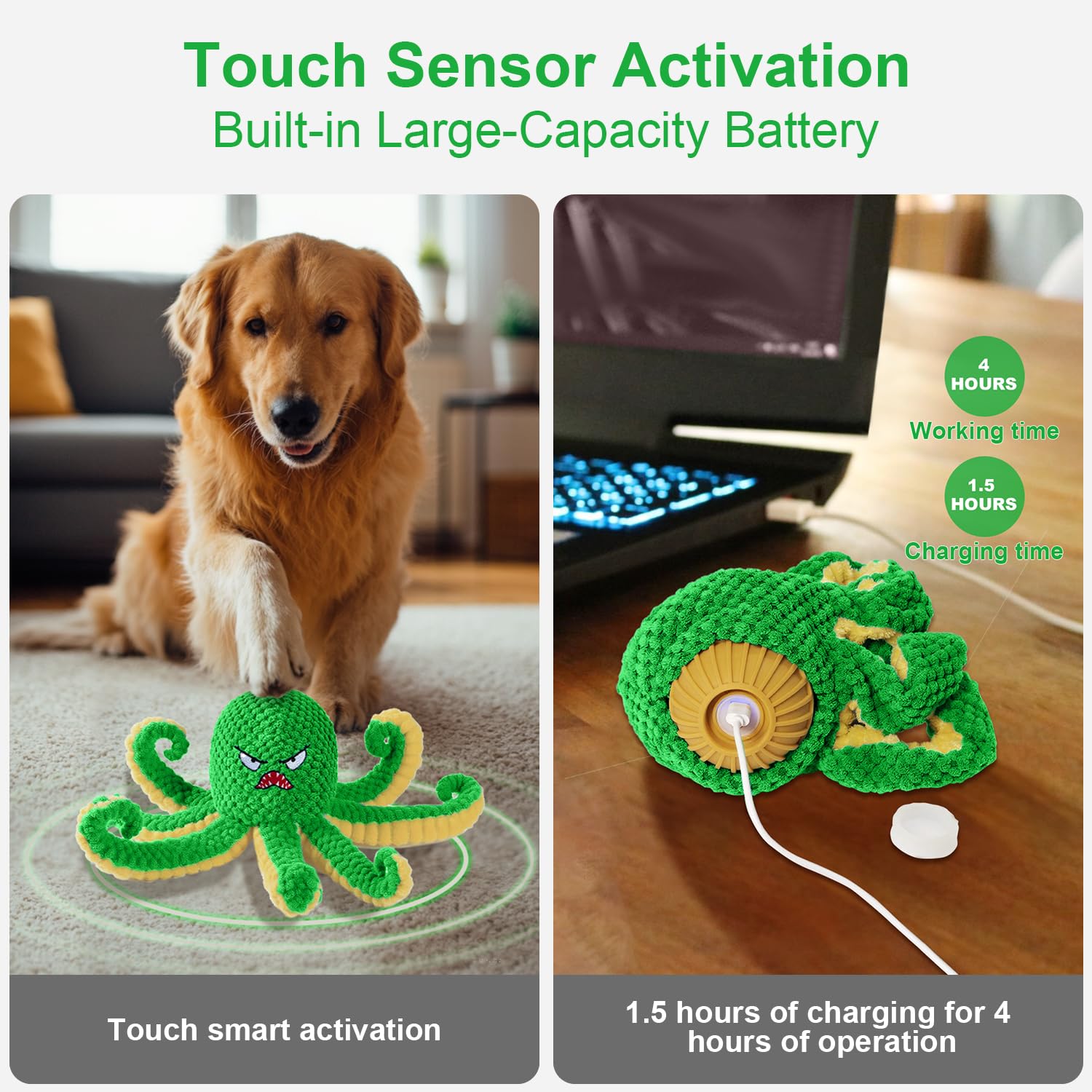 Qraxond IP54 waterproof toy highlights water and dust resistance for outdoors.