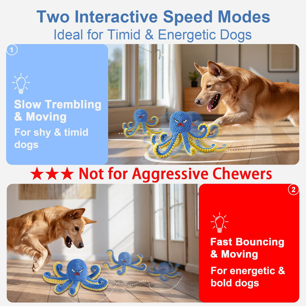 Qraxond Octopus ball in action showing dynamic bouncing for canine engagement