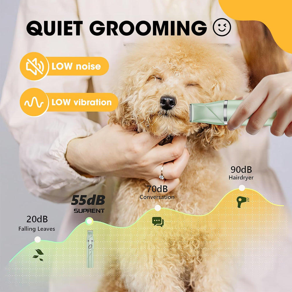 QREEYX Upgrade Dog Grooming Kit 2-speed design adapts to coat thickness and type