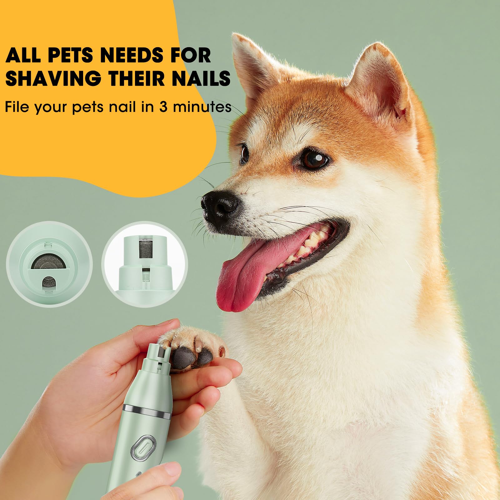 QREEYX Upgrade Dog Grooming Kit low-noise operation reduces stress during grooming