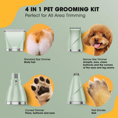 QREEYX Upgrade Dog Grooming Kit stainless-steel-blade delivers precise trimming for sensitive skin