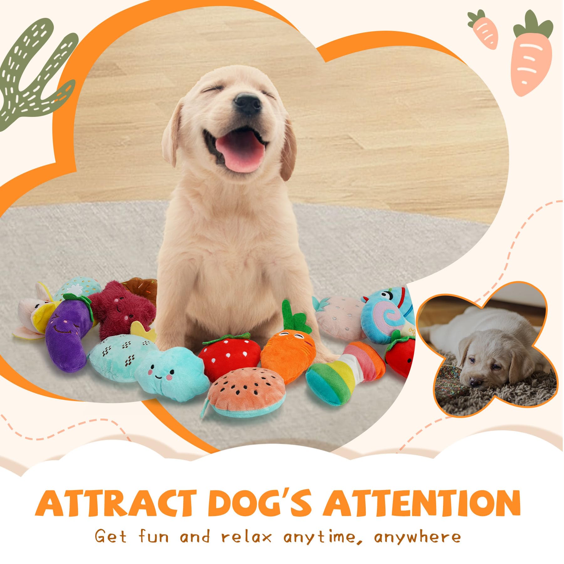 QTwoof Cheerful 20-Pack colorful designs captivate dogs during interactive play.