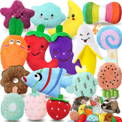 QTwoof Cheerful 20-Pack toys variety enhances playful squeak-driven exercise for small dogs.