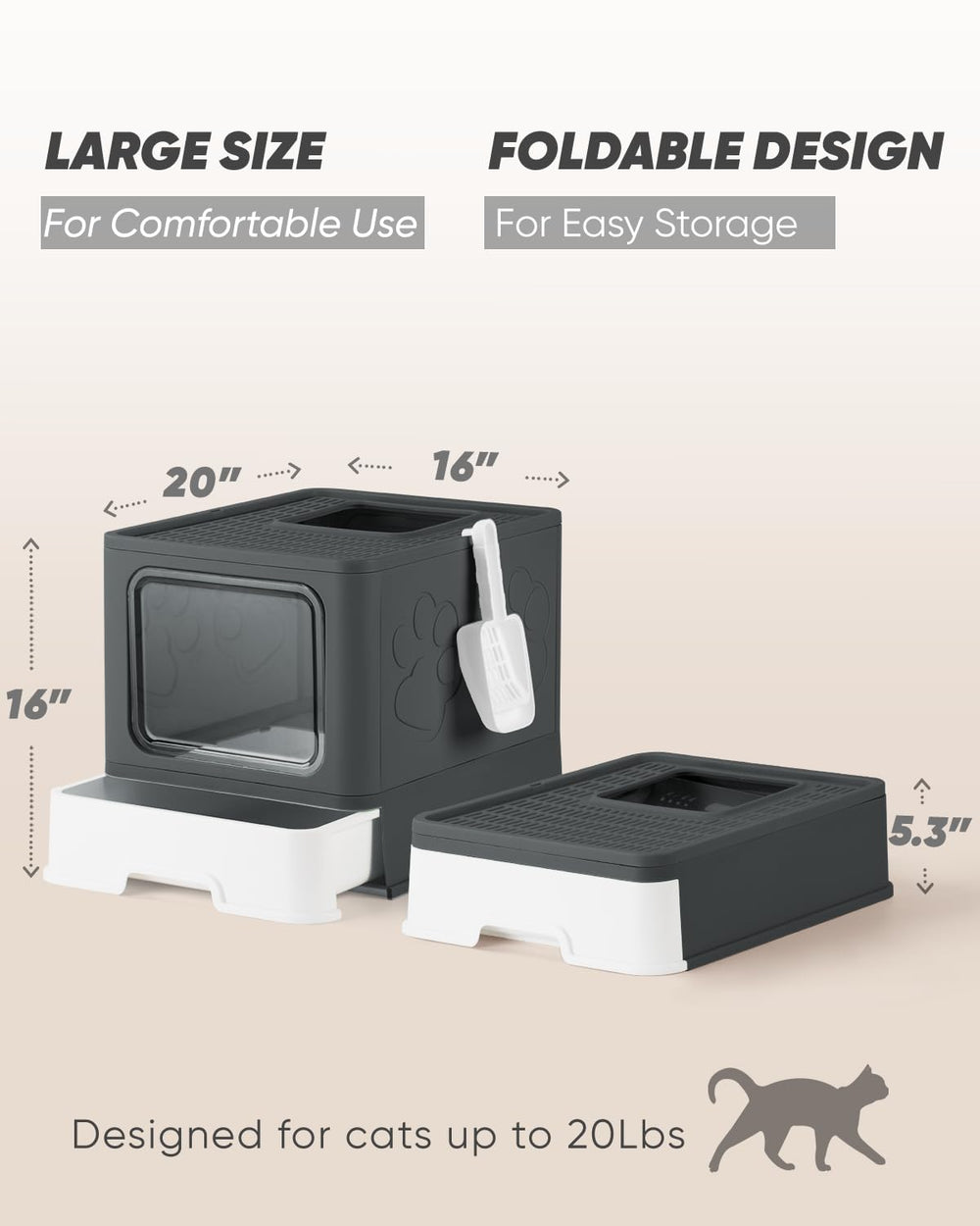 Qualasision large-capacity litter tray for big cats and multi-cat households.