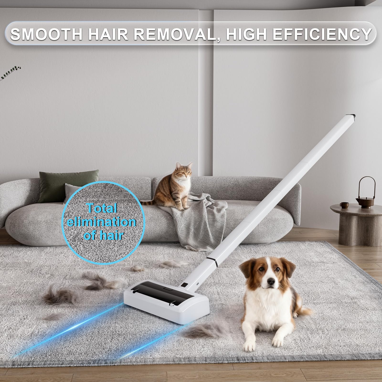 Quamkar Electric Carpet Rake has detachable, washable parts for easy maintenance.