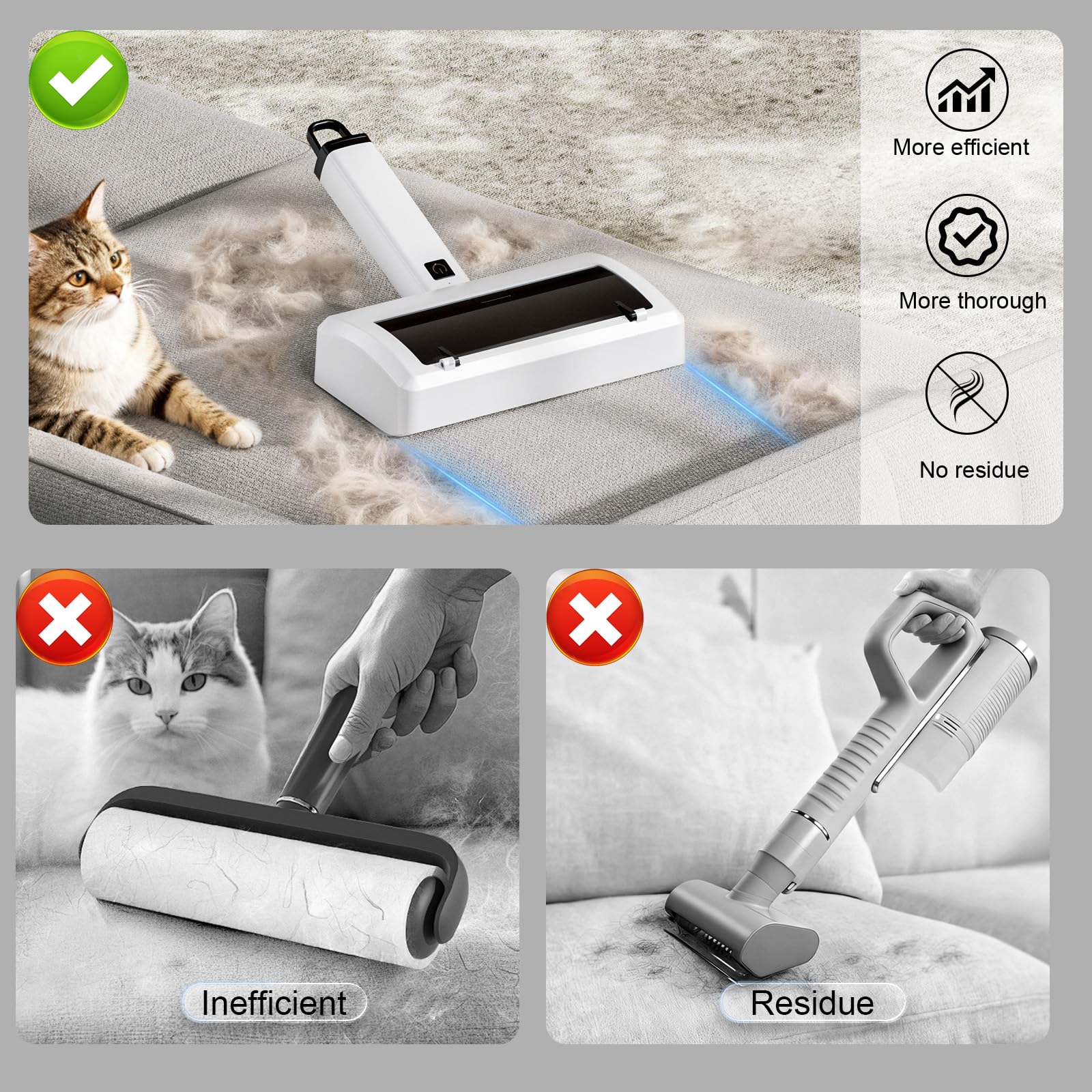 Quamkar Electric Carpet Rake is ideal for pet-hair cleanup on couches and car interiors.