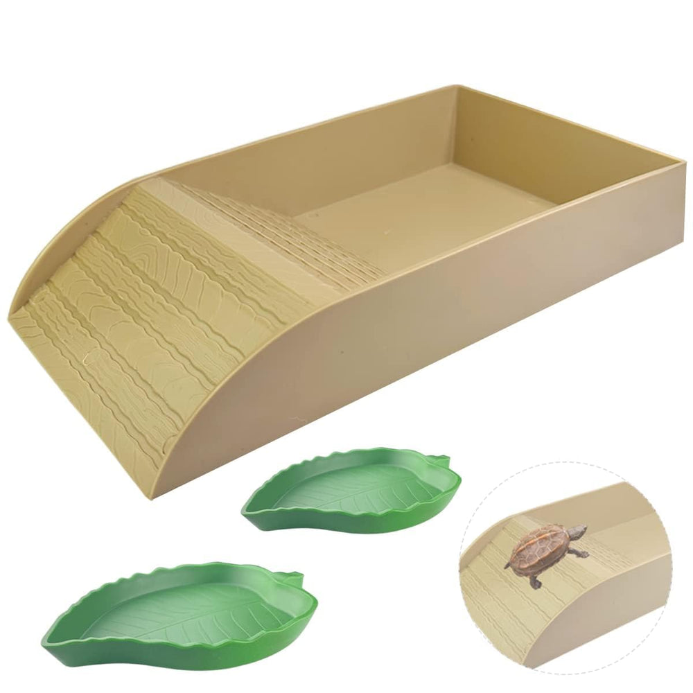 Quaocens tortoise water dish with ramp provides a safe soaking option for reptiles.