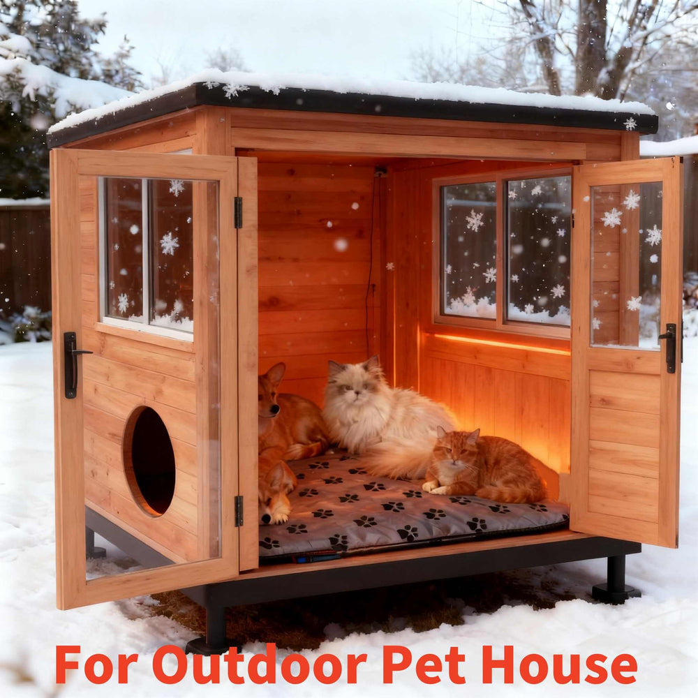 QUASILOVE cat heated bed displaying digital readout emphasizes safe indoor warmth.