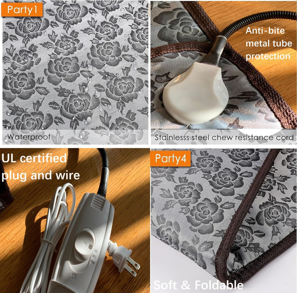 QUASILOVE heated dog bed side view demonstrates durability for curious pups