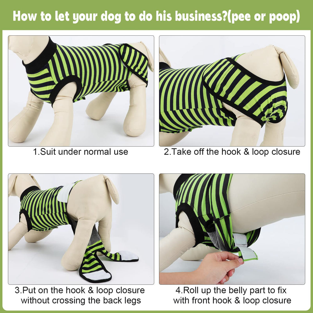 QUEARN dog recovery suit roll-up design highlights easy bathroom breaks
