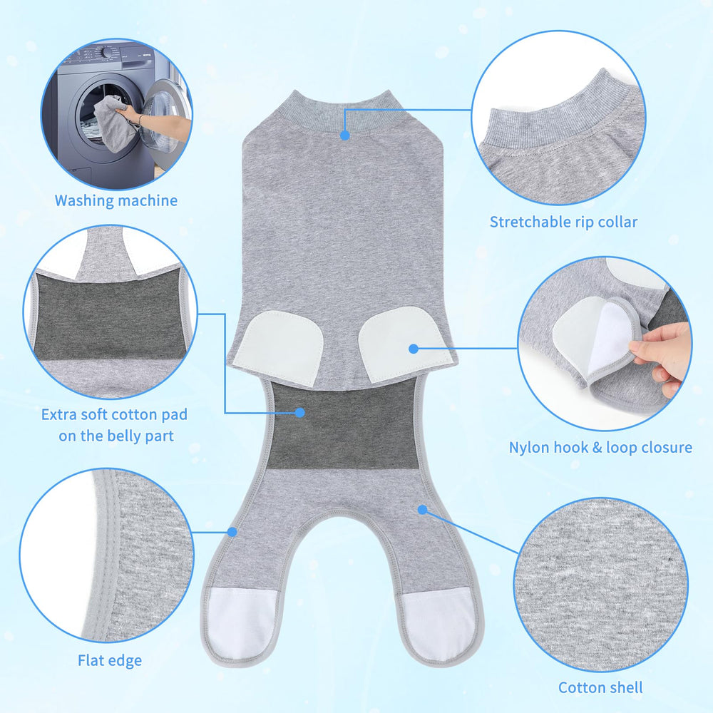 QUEARN underbelly-pocket design on recovery suit for pads or diapers