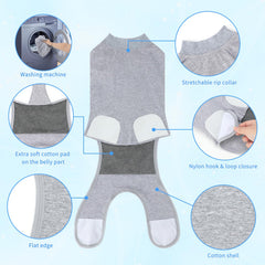 QUEARN underbelly-pocket design on recovery suit for pads or diapers