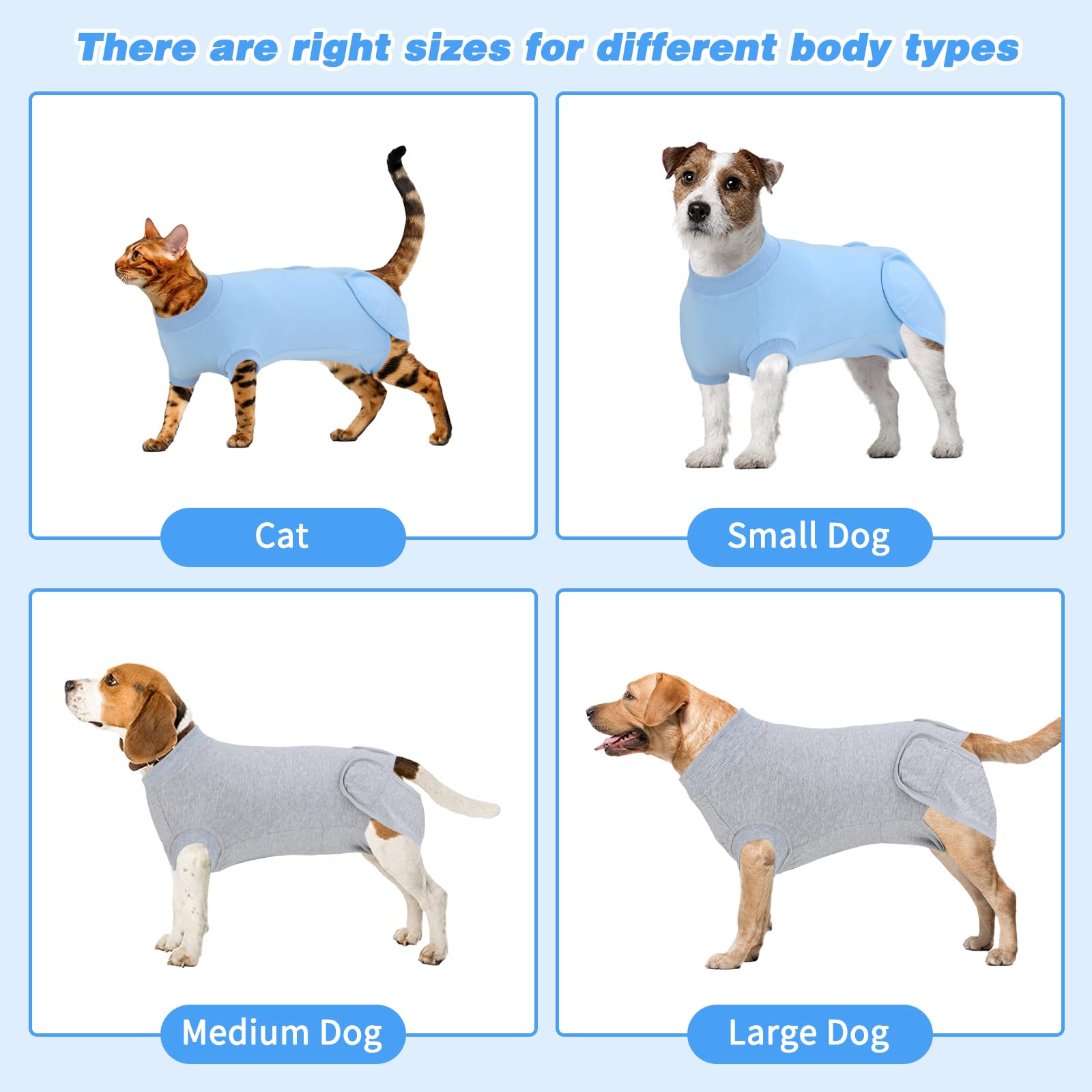 QUEARN two-pcs dog recovery onesie pack in two styles