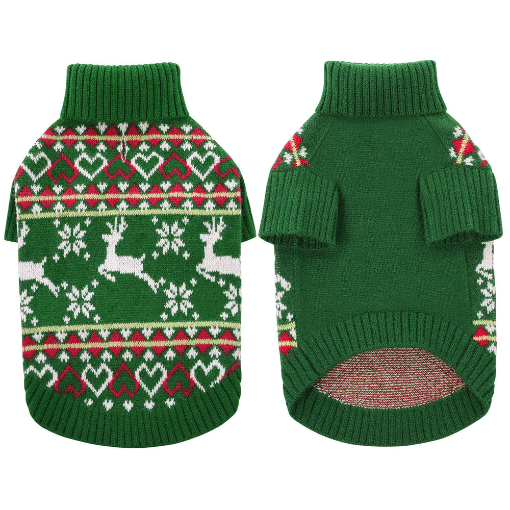Queenmore dog Christmas sweater ribbed cuffs-hem enhances warmth and shape retention.