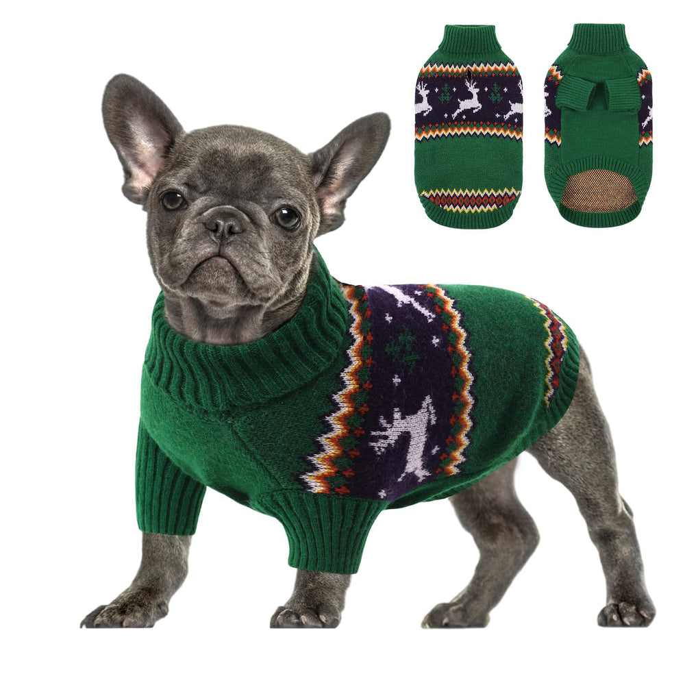 Queenmore dog Christmas sweater with turtleneck for cozy warmth during winter walks