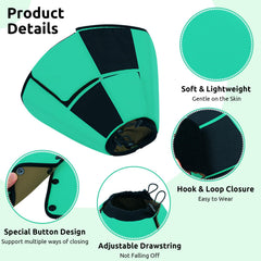 Queenmore dog cone adjustable closure for quick, secure fit.