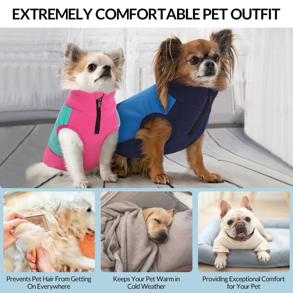 Queenmore dog fleece sweater bright-colors for high visibility during walks