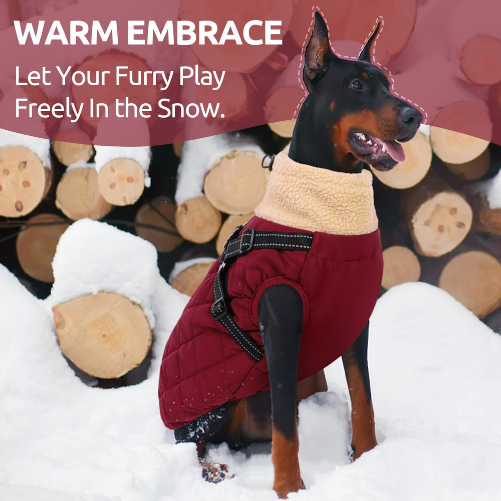 Queenmore sherpa fleece lining interior feels cozy against your dog's skin.